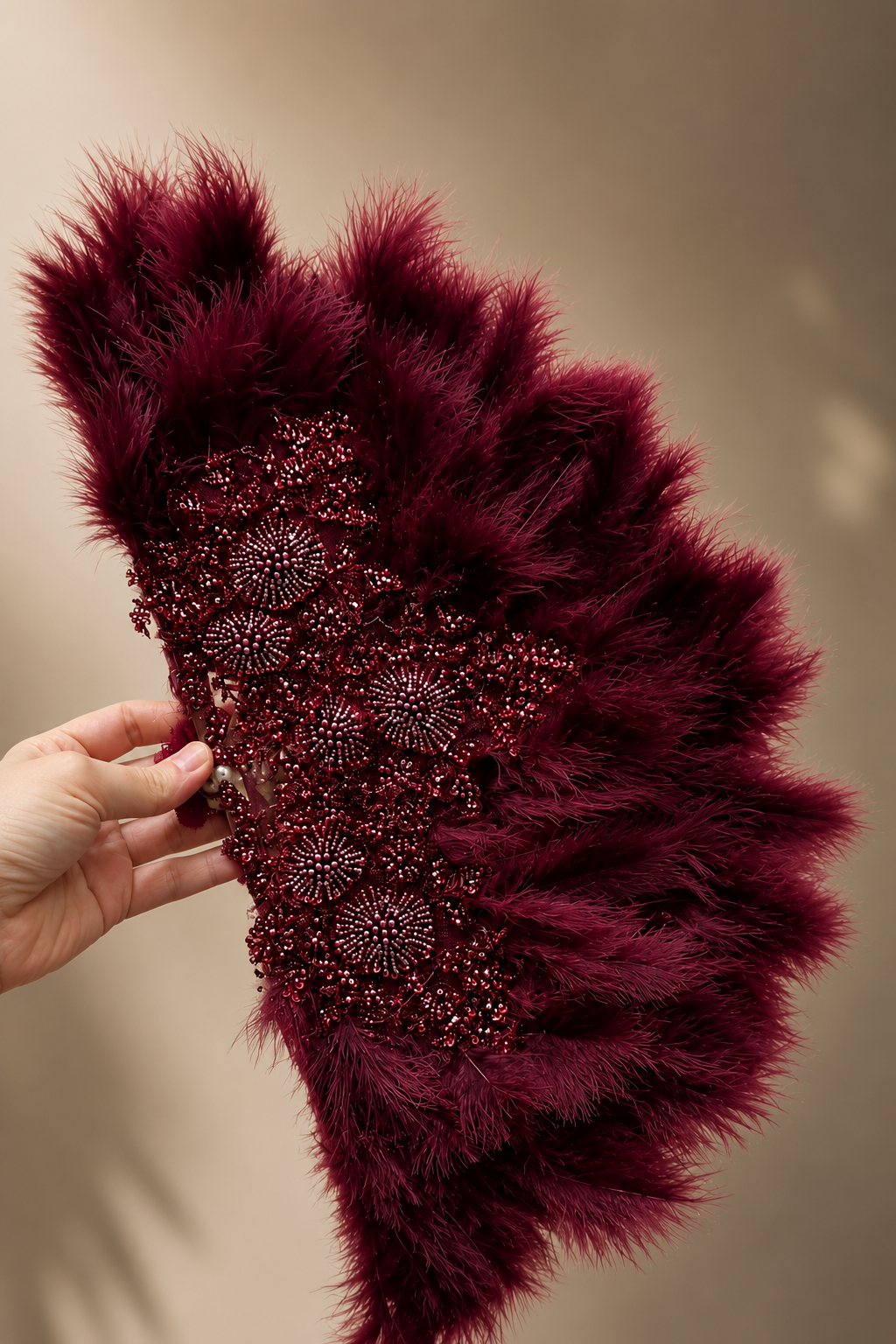 Feathered VIP Embellished Bridal Fan - 1