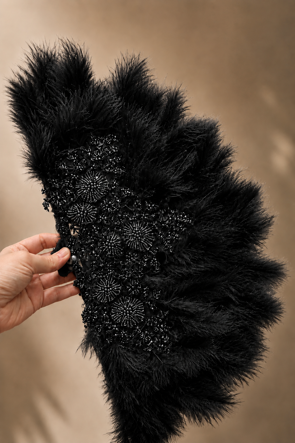 Feathered VIP Embellished Bridal Fan - 4