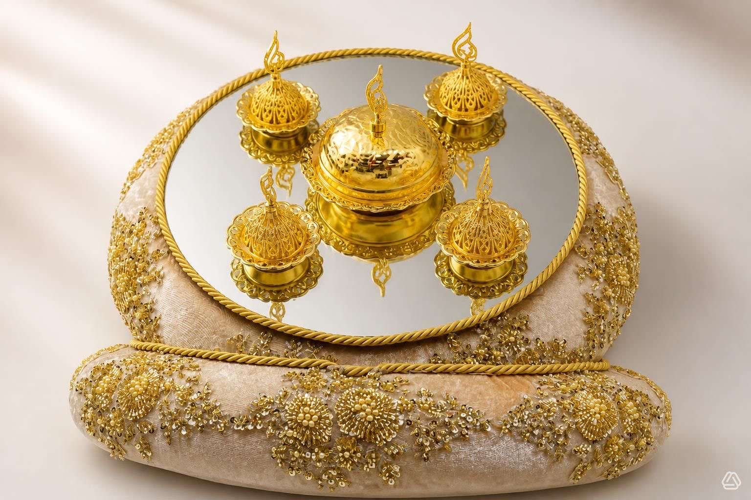 سینی و سبد حنا مدل VIP سفید - 1