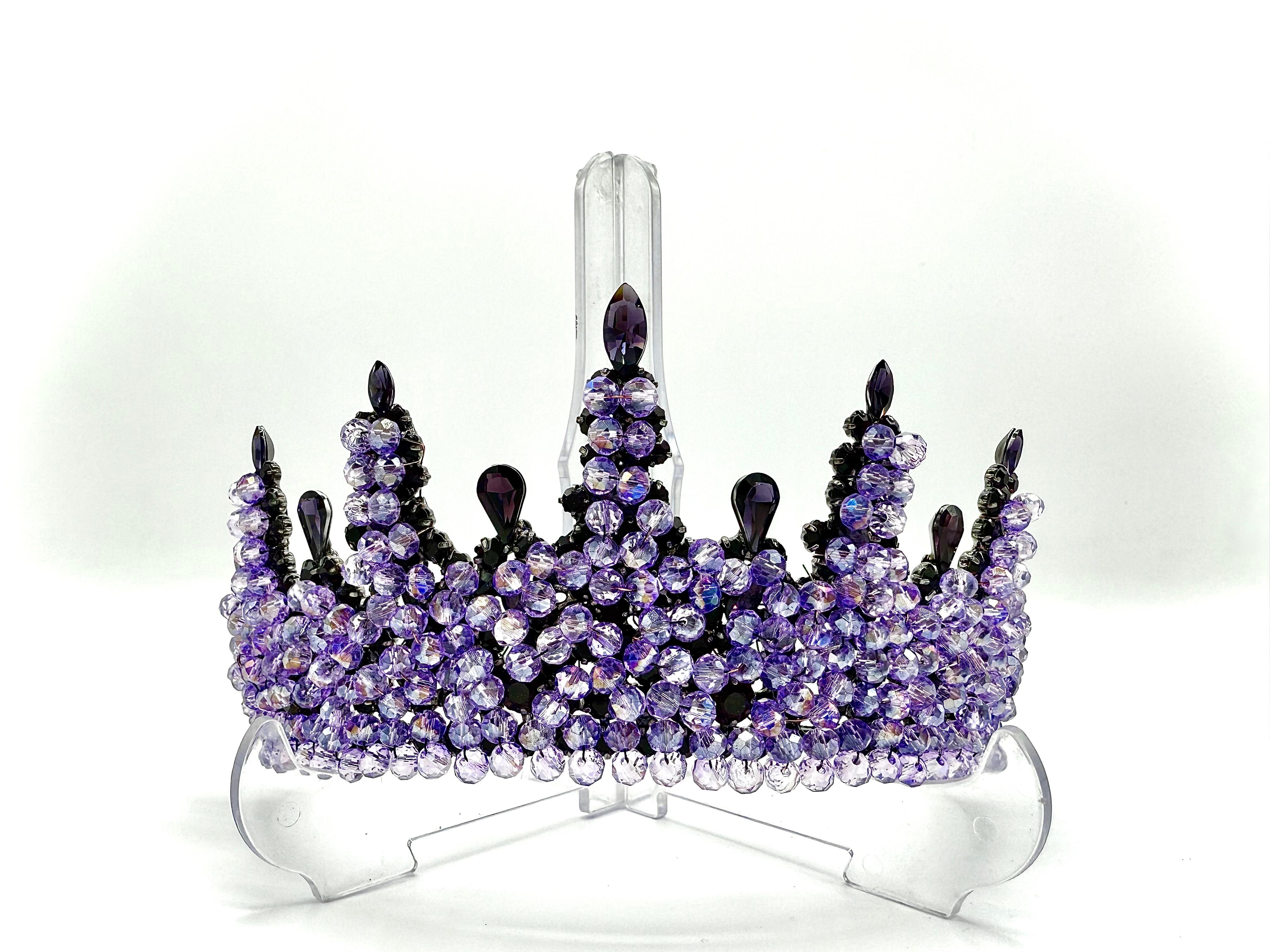 Crystal Drop Stone Sultan Crown - 1